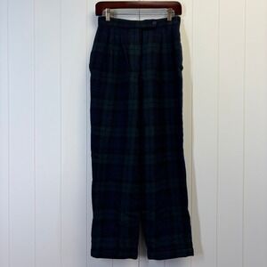 Vintage Giorgio Sant'Angelo 90s Heritage Plaid Wool Pants Women Size 10 Preppy
